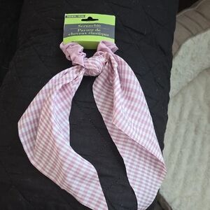 Pink Gingham Hair Scrunchie